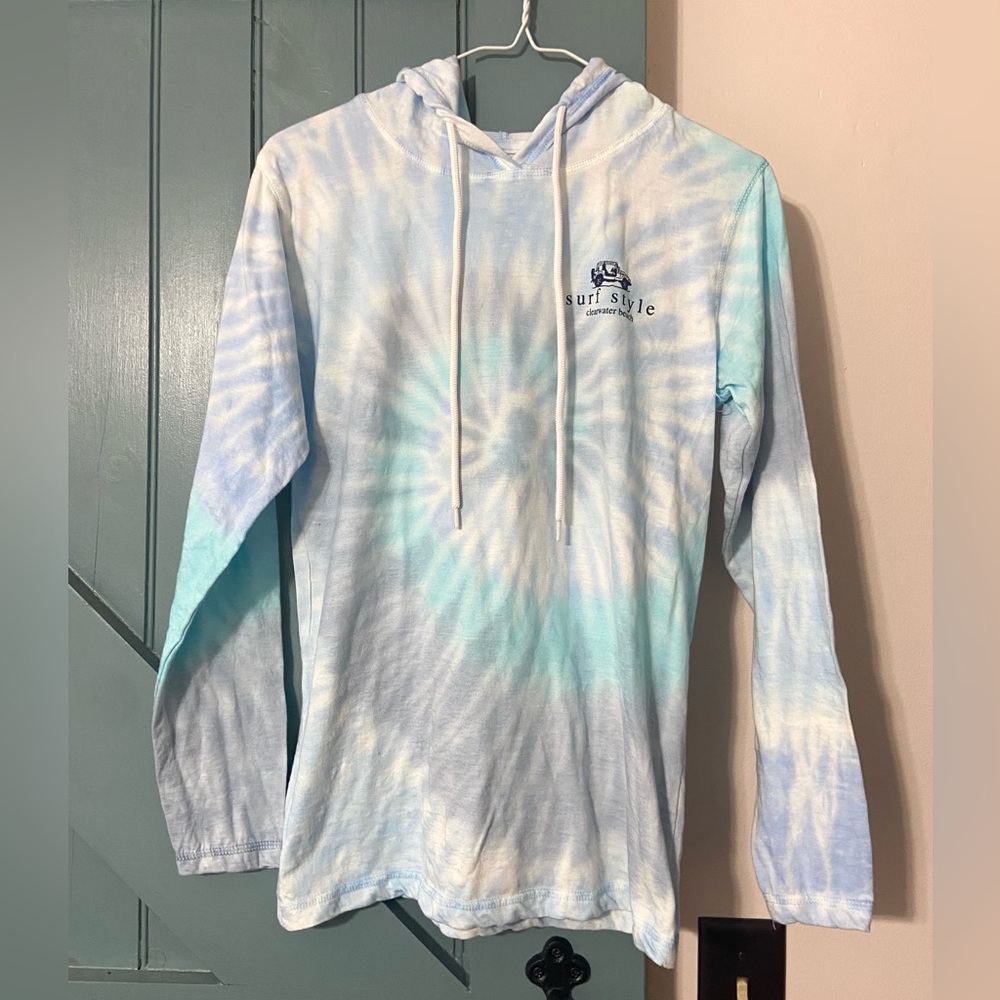 Surf Style Clearwater Beach Women’s Light Blue Hoodie Size Medium